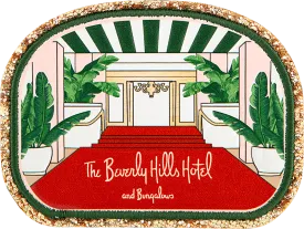Glitter Varsity The Beverly Hills Hotel Entrance Patch