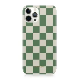 Green Checkers Phone Case