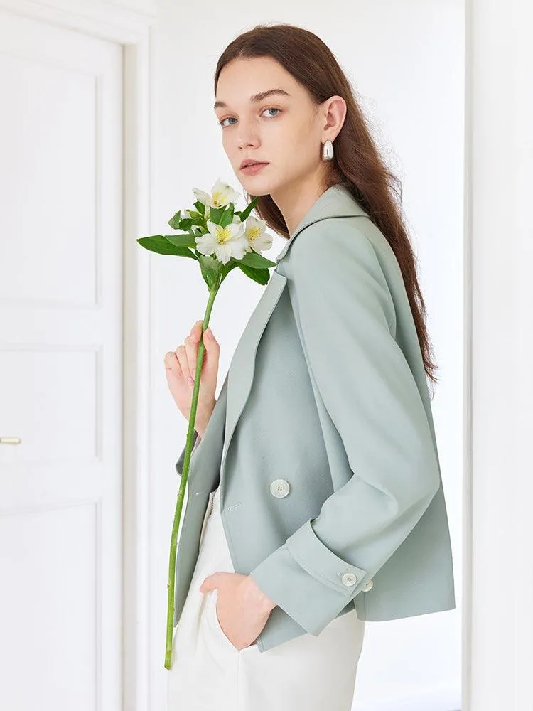 Green Crop Trench Coat