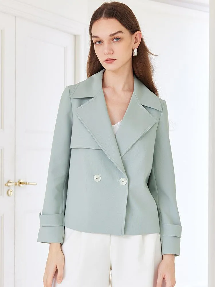 Green Crop Trench Coat