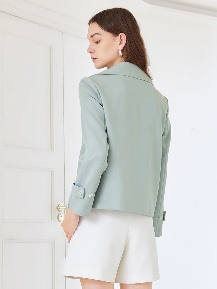 Green Crop Trench Coat