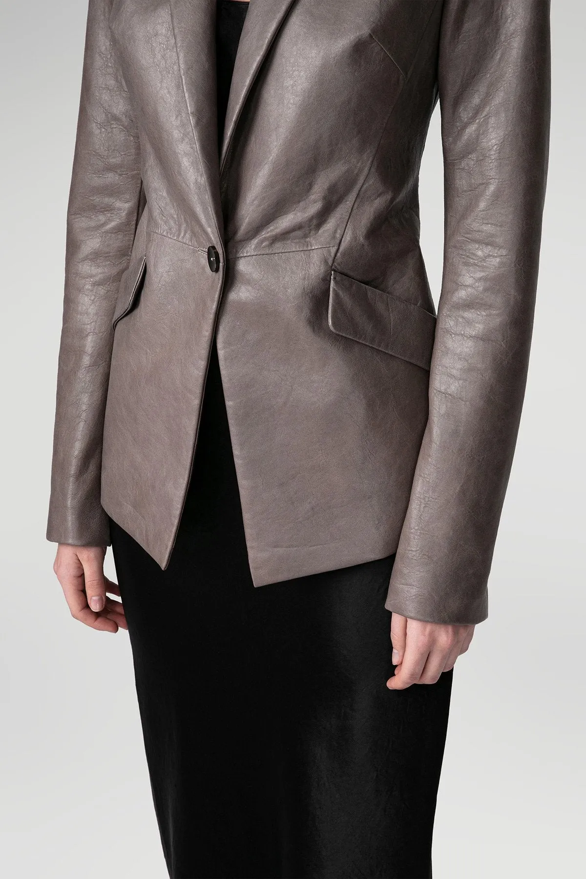 Grey Leather Jacket