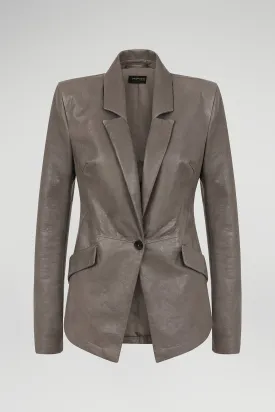 Grey Leather Jacket
