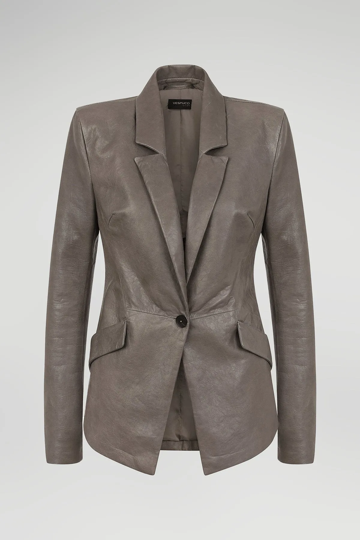 Grey Leather Jacket
