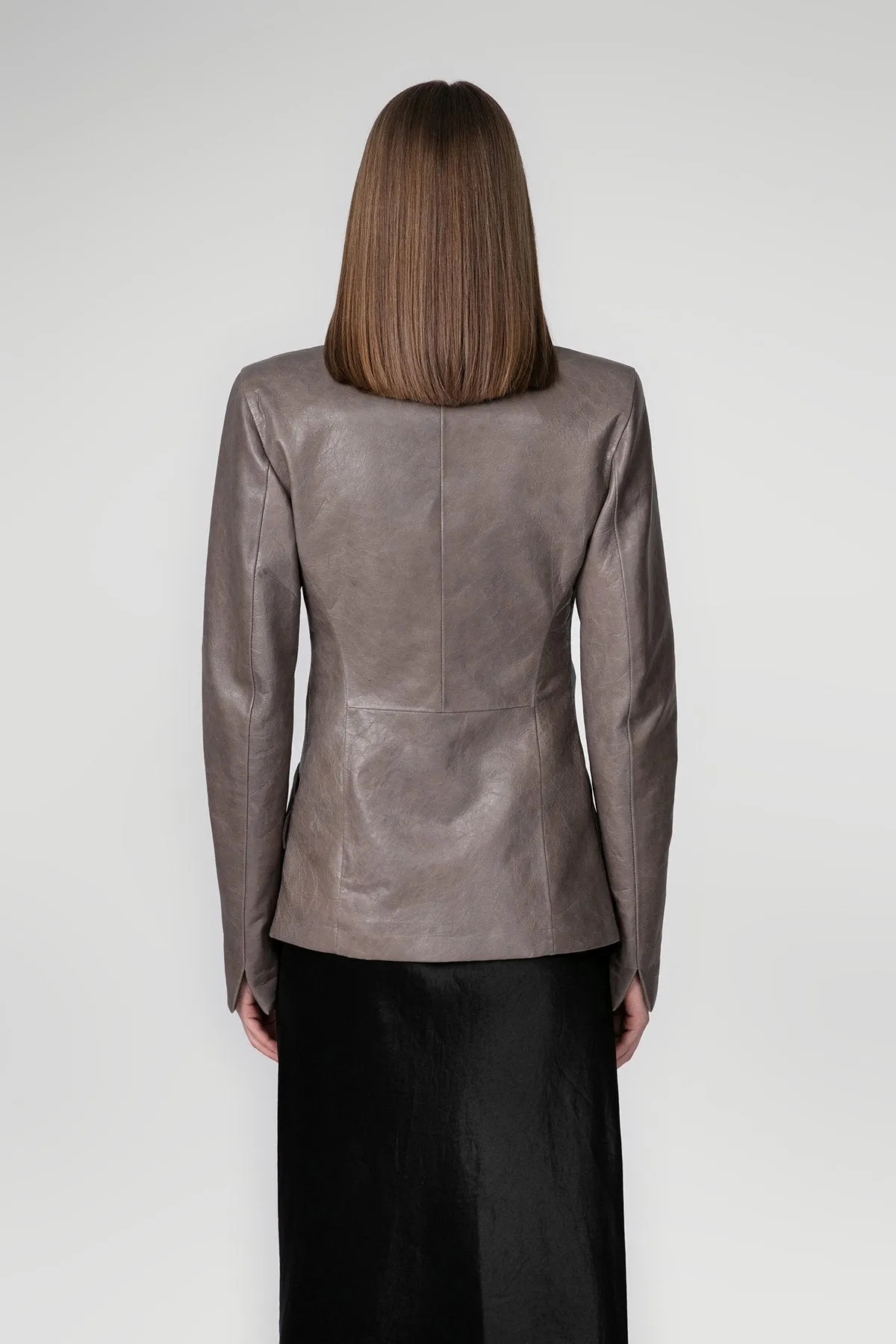 Grey Leather Jacket