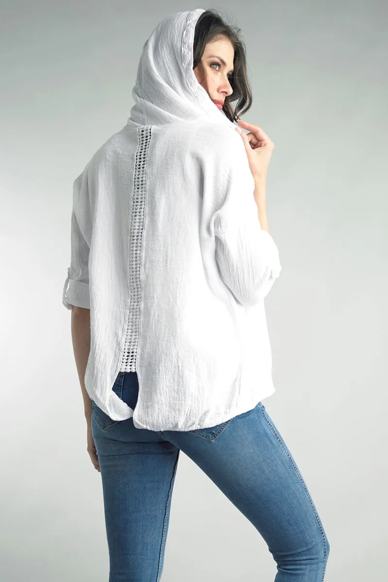 Hannah Hooded Linen Jacket