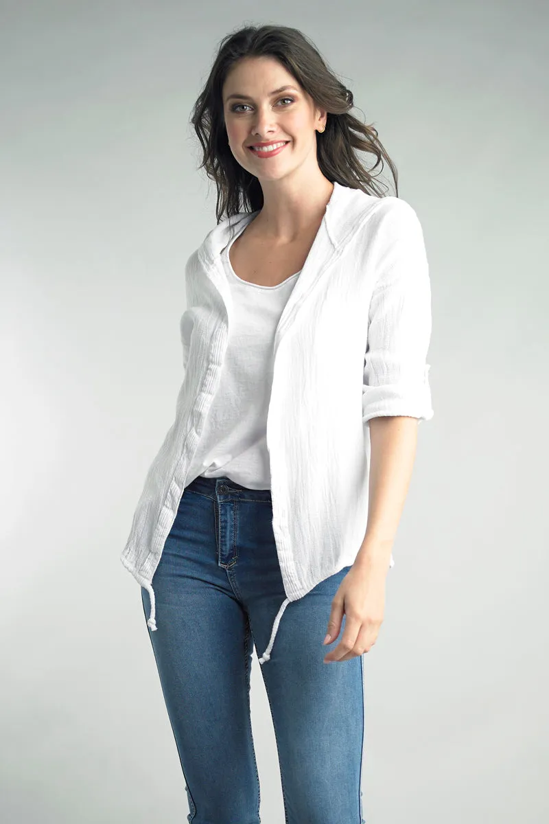 Hannah Hooded Linen Jacket