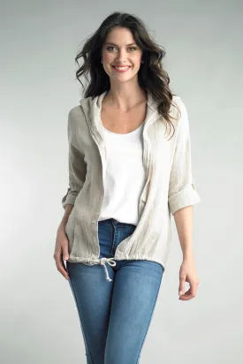 Hannah Hooded Linen Jacket