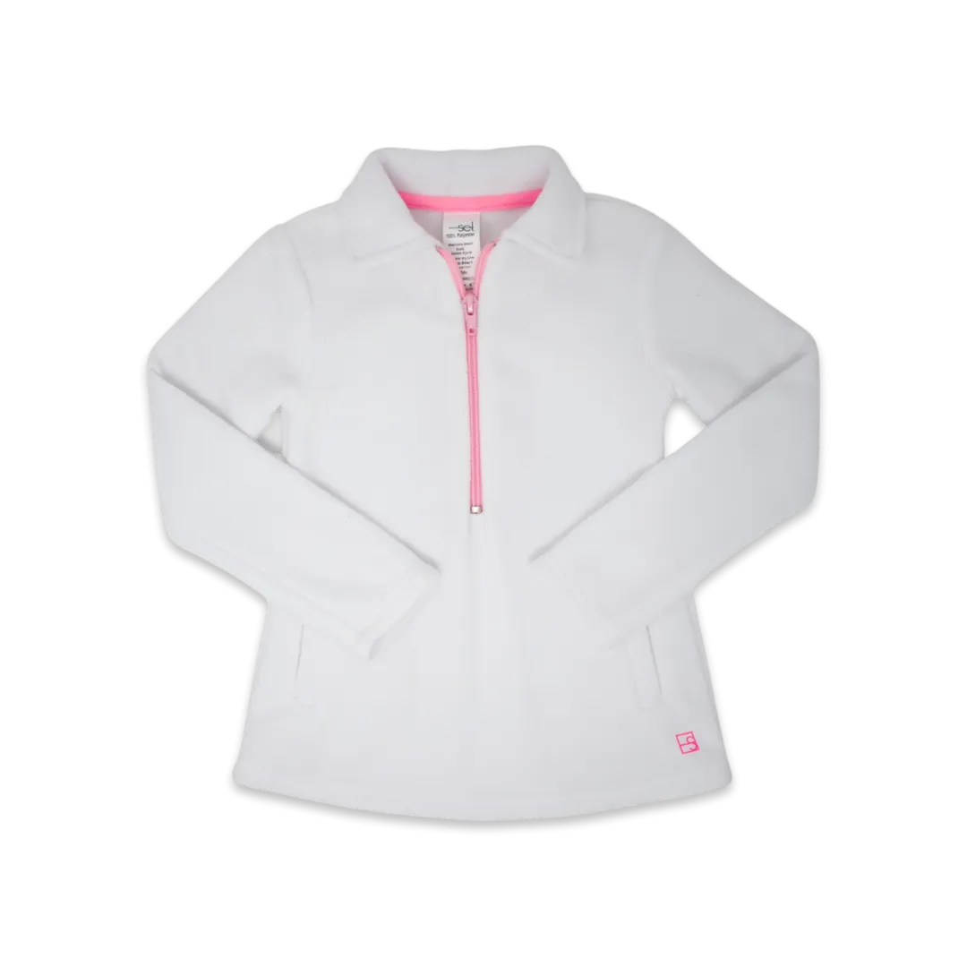 Heather Half-zip | White Fleece