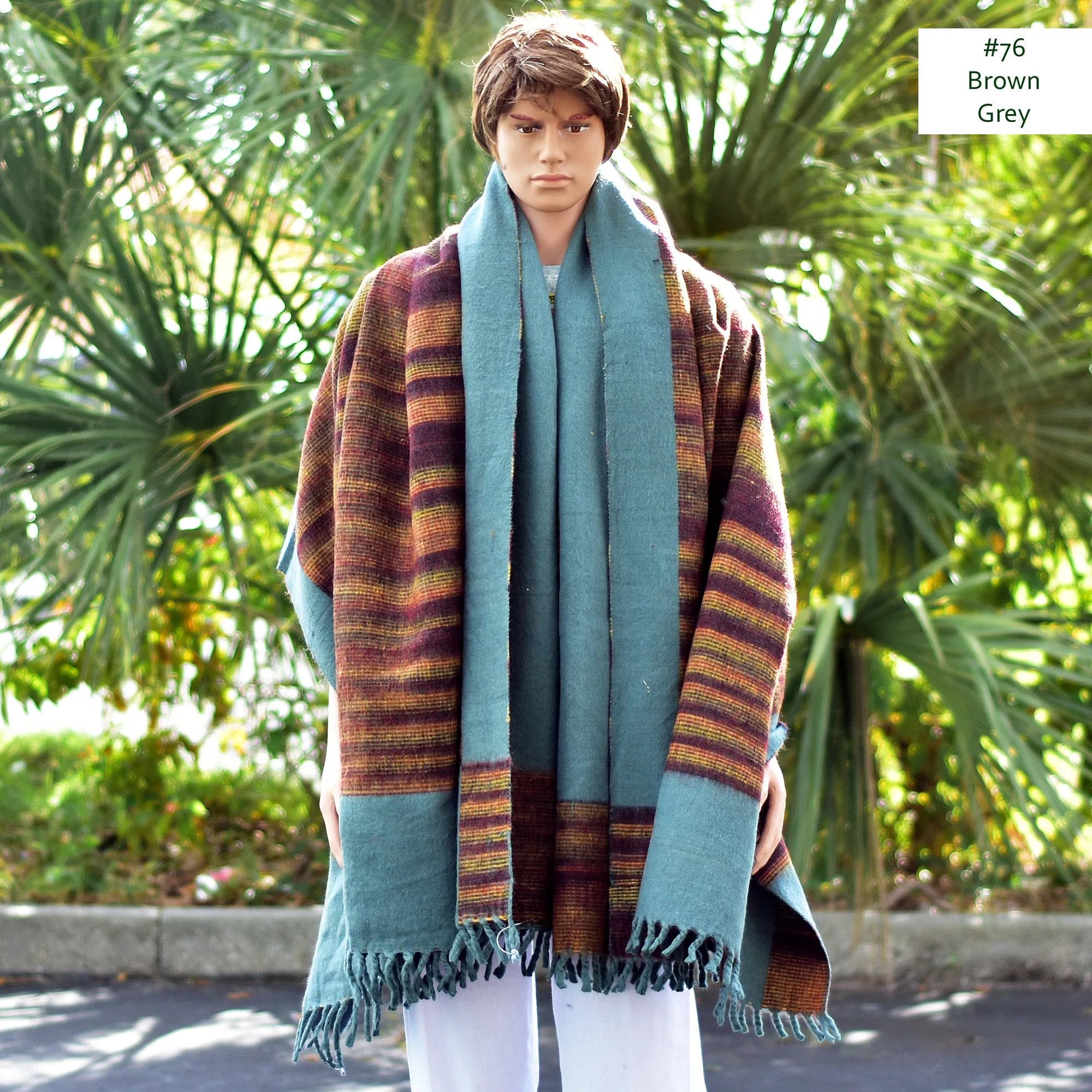 Indian Ethnic Pure Wool Tribal Tibetan Handloomed Thick Warm Blanket Throw