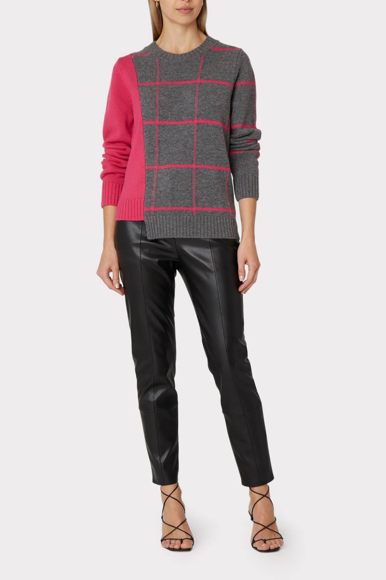 Intarsia Windowpane Sweater