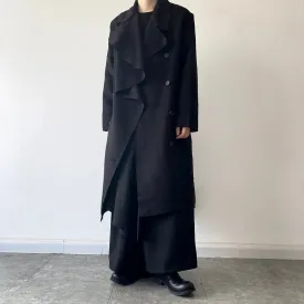 Irregular Lapel Trench Coat