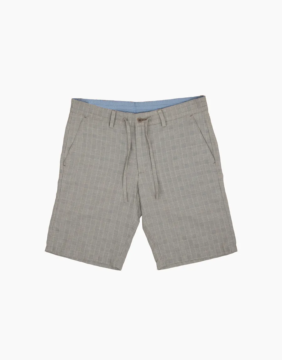 Island Beige & Grey Check Shorts