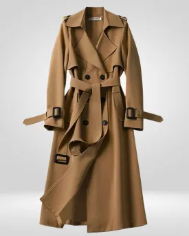 Jane | Long Trench Coat with Checked Lining
