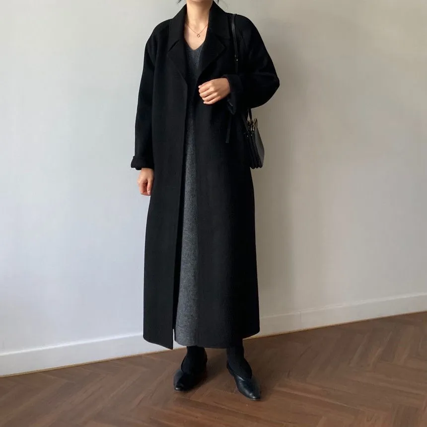 Joskaa 2000s fashion Double-Sided Cashmere Coat for Women 2024 New Small Mid-Length Autumn and Winter Elegant High-End Woolen Coat