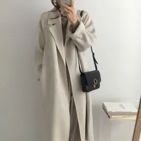Joskaa 2000s fashion Double-Sided Cashmere Coat for Women 2024 New Small Mid-Length Autumn and Winter Elegant High-End Woolen Coat