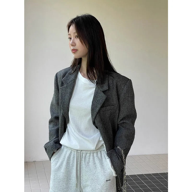 Joskaa frat boy outfits Fashionable Modern Elegant Cashmere Woolen Coat Wool Coat Autumn and Winter Small Coat 02760