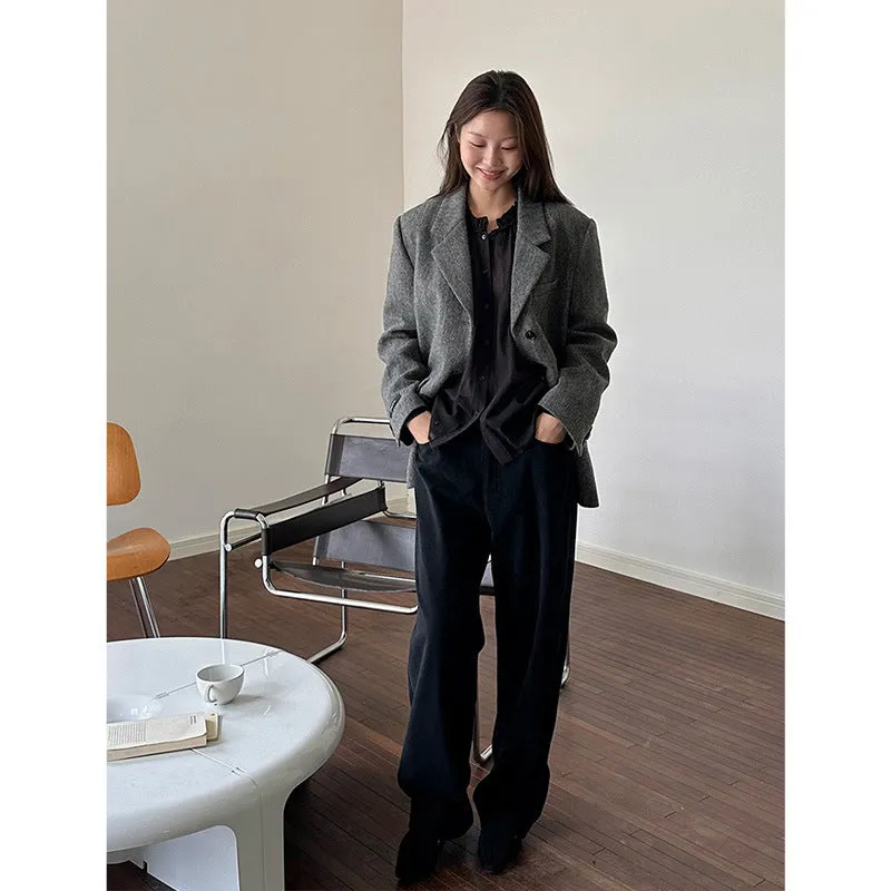 Joskaa frat boy outfits Fashionable Modern Elegant Cashmere Woolen Coat Wool Coat Autumn and Winter Small Coat 02760