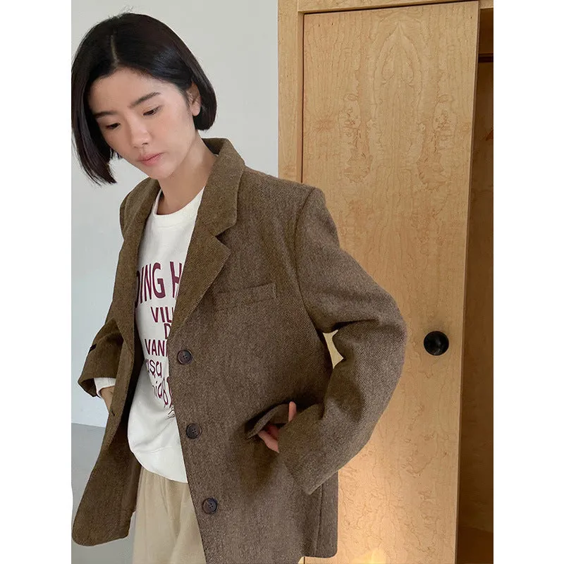 Joskaa frat boy outfits Fashionable Modern Elegant Cashmere Woolen Coat Wool Coat Autumn and Winter Small Coat 02760