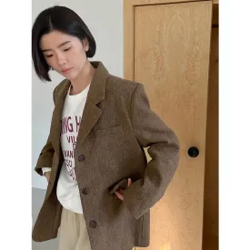 Joskaa frat boy outfits Fashionable Modern Elegant Cashmere Woolen Coat Wool Coat Autumn and Winter Small Coat 02760