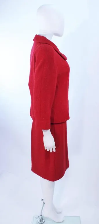 KARL LAGERFELD Red Boucle Skirt Suit Size 14