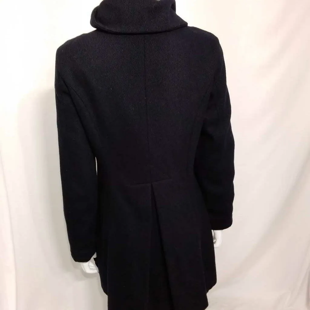 KATHERINE BARCLAY BLACK RUFFLED COAT SIZE SMALL TCC