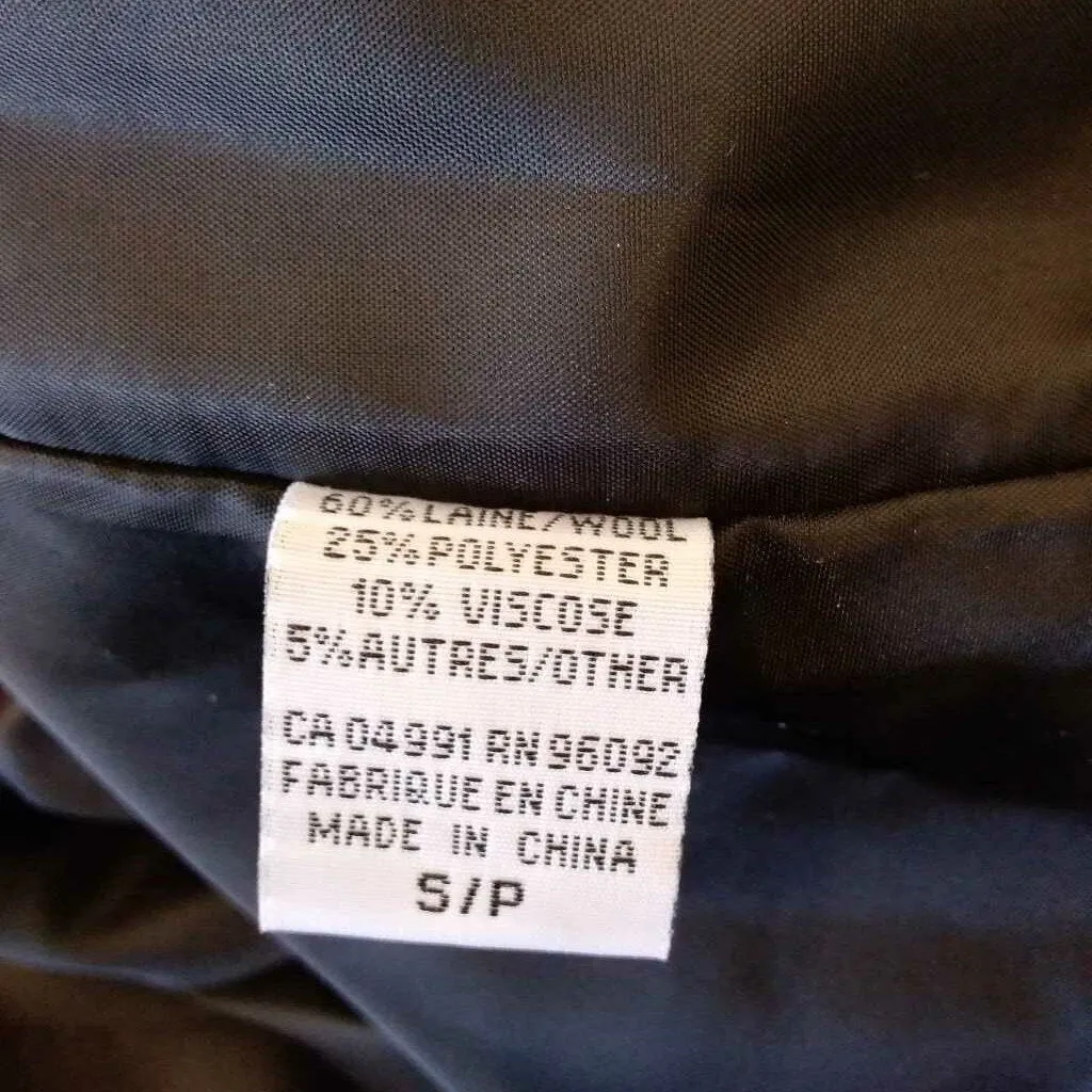KATHERINE BARCLAY BLACK RUFFLED COAT SIZE SMALL TCC