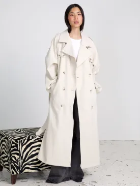 KIRA LINEN COAT - CREME