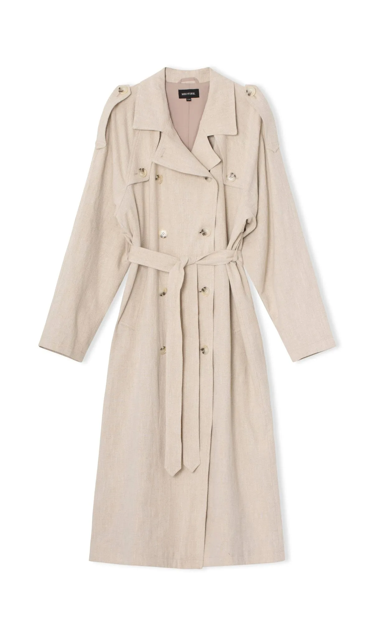 KIRA LINEN COAT - CREME