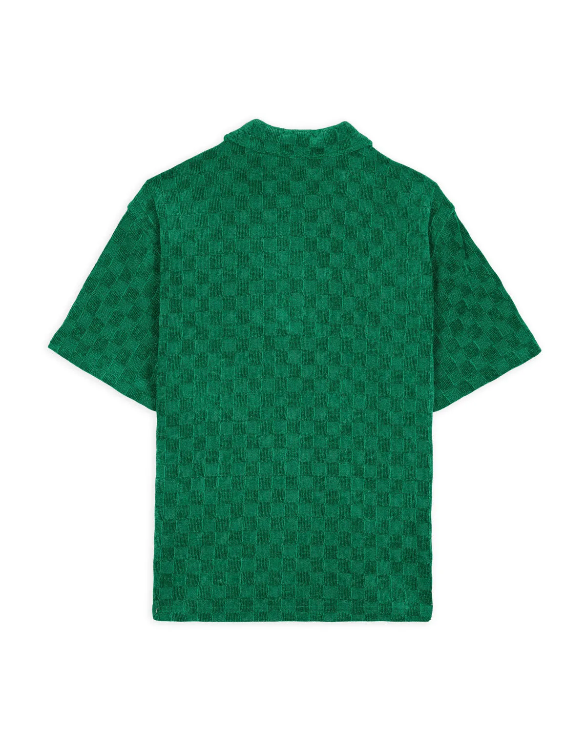 Knit Check Half Zip Shirt - Green