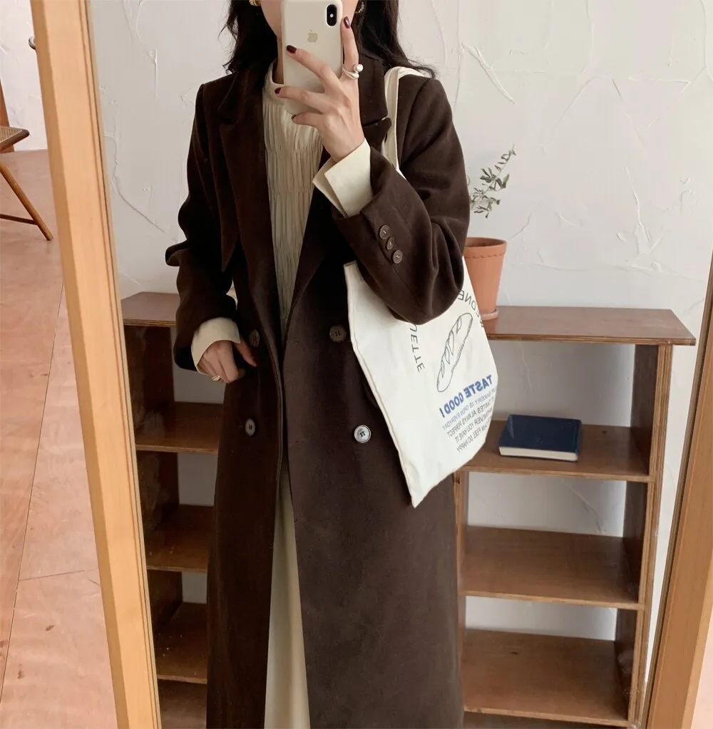 [Korean Style] Chia Woolen Blended Compact Coat