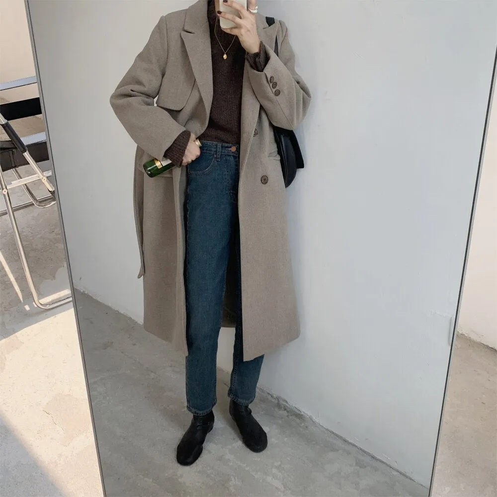 [Korean Style] Chia Woolen Blended Compact Coat