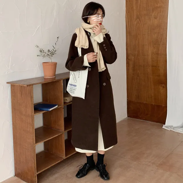 [Korean Style] Chia Woolen Blended Compact Coat