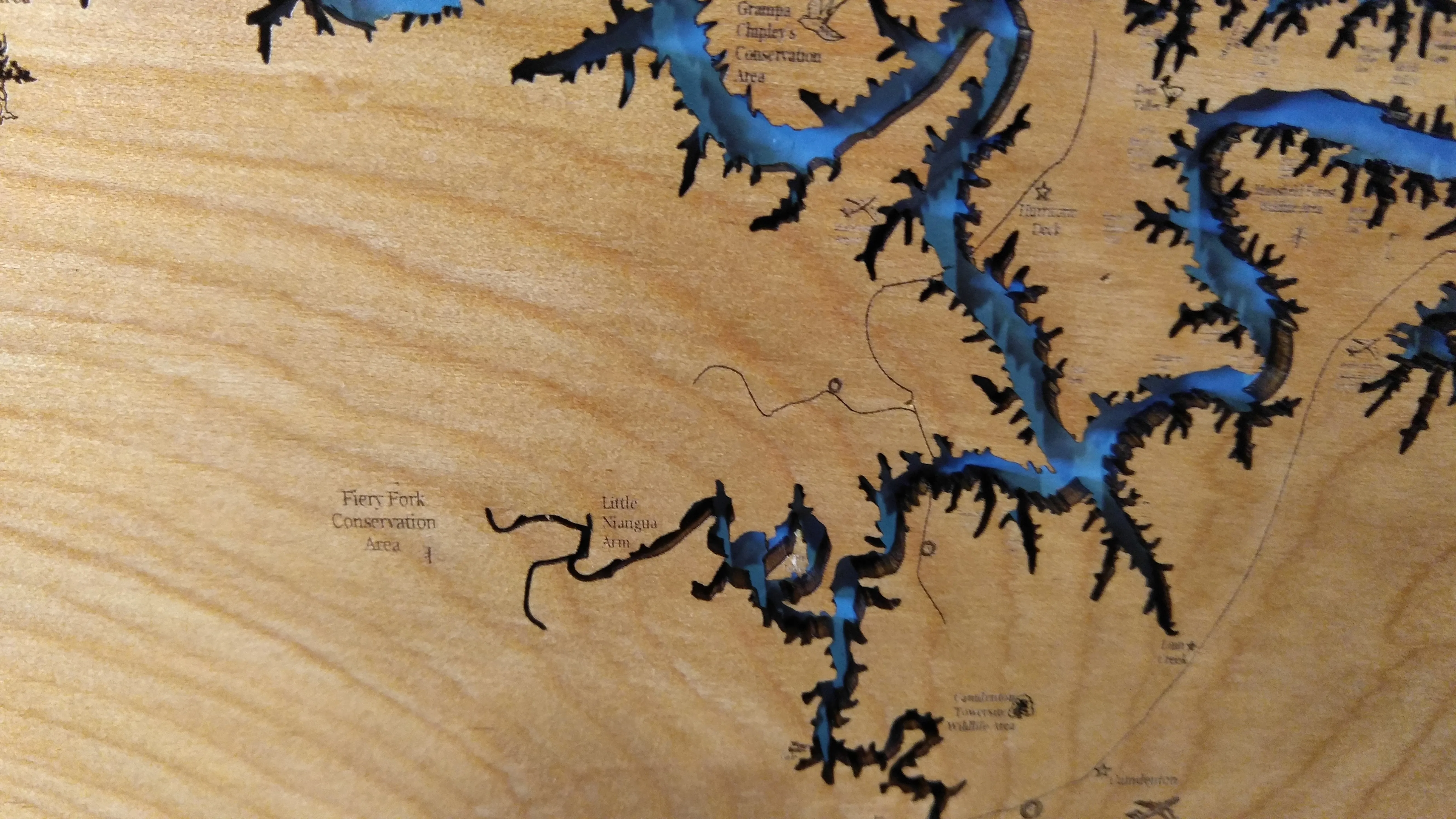 Lake of the Ozarks, Missouri - Laser Cut Wood Map