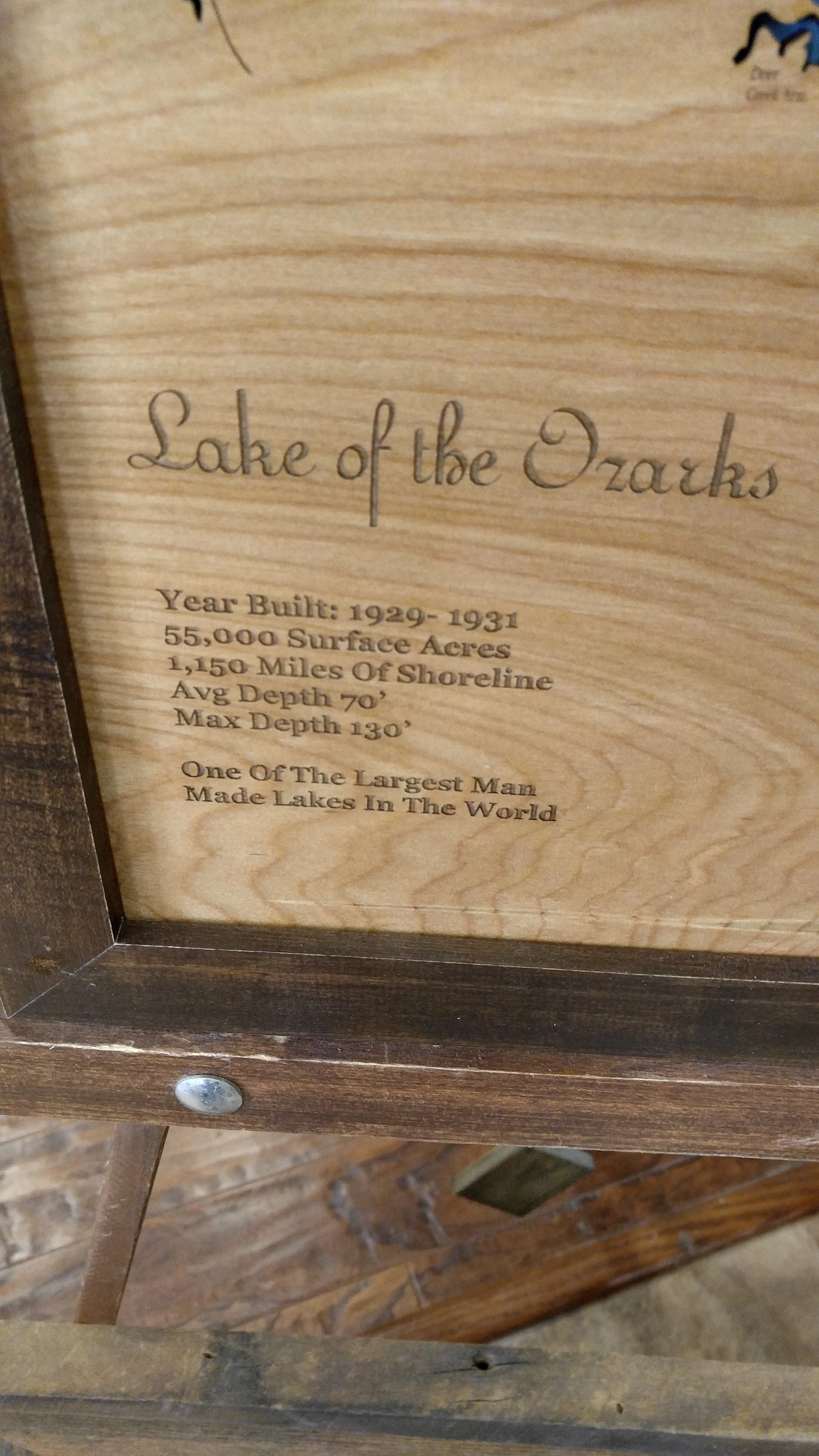 Lake of the Ozarks, Missouri - Laser Cut Wood Map