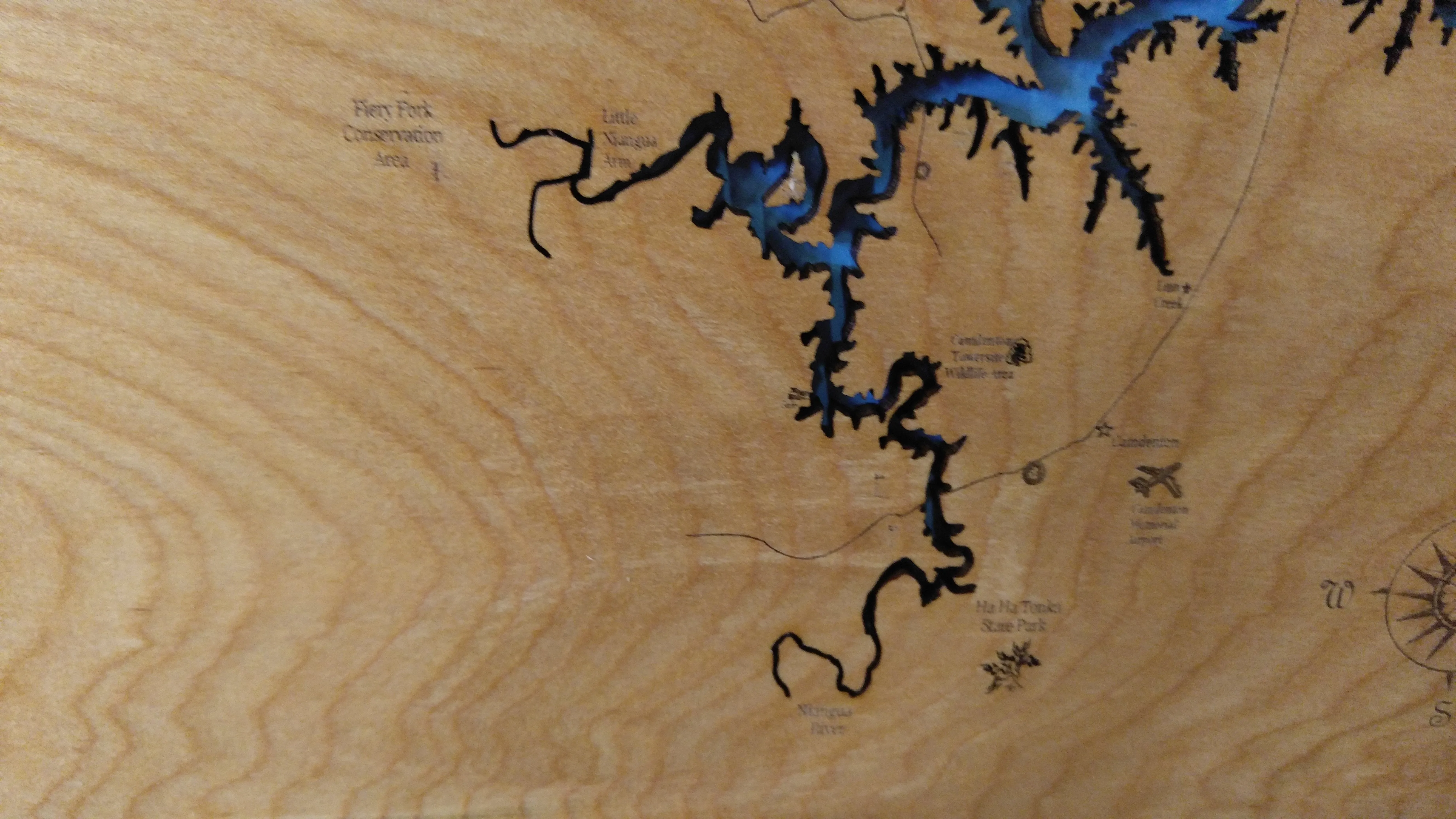 Lake of the Ozarks, Missouri - Laser Cut Wood Map