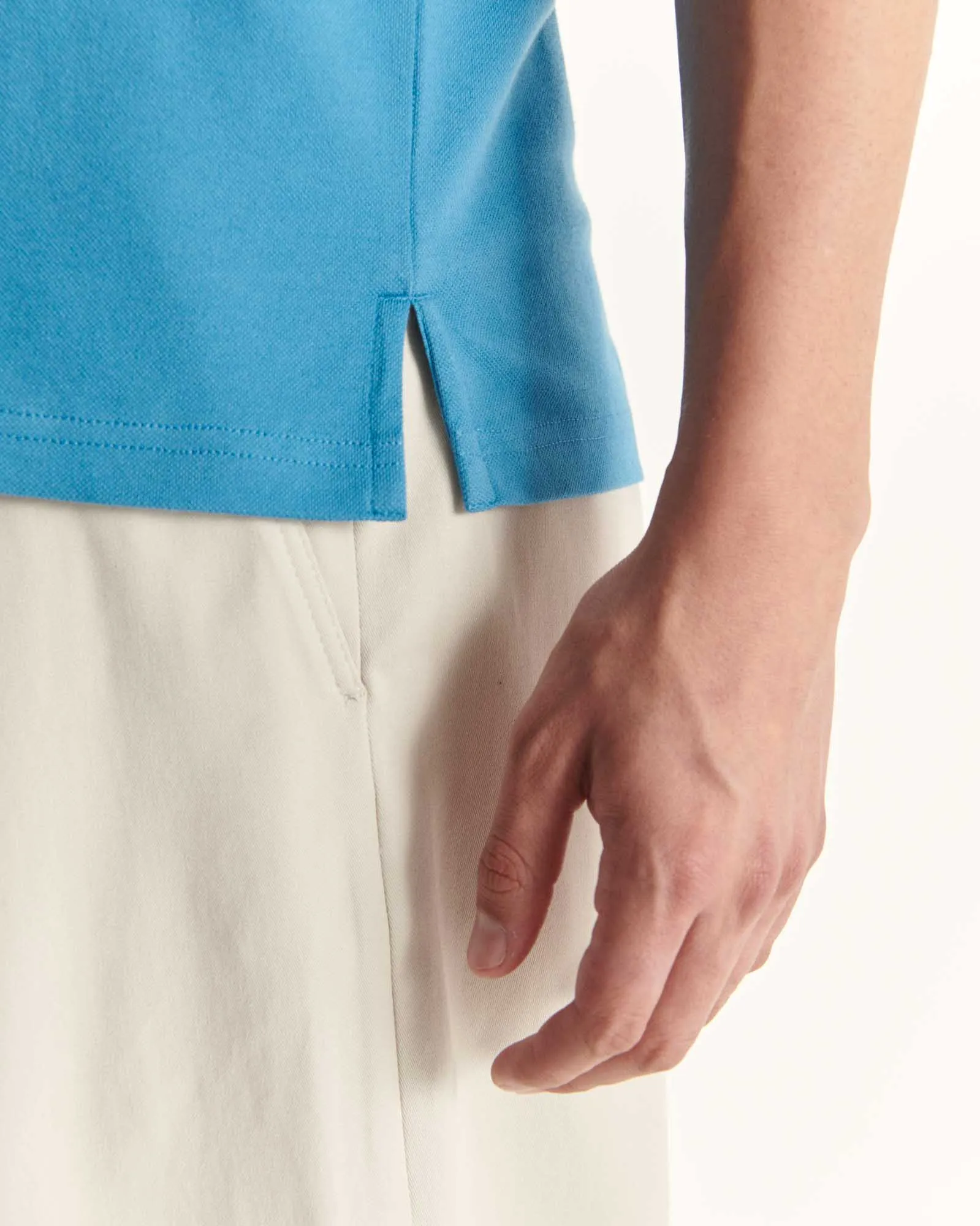 Light denim Marbella organic cotton polo shirt