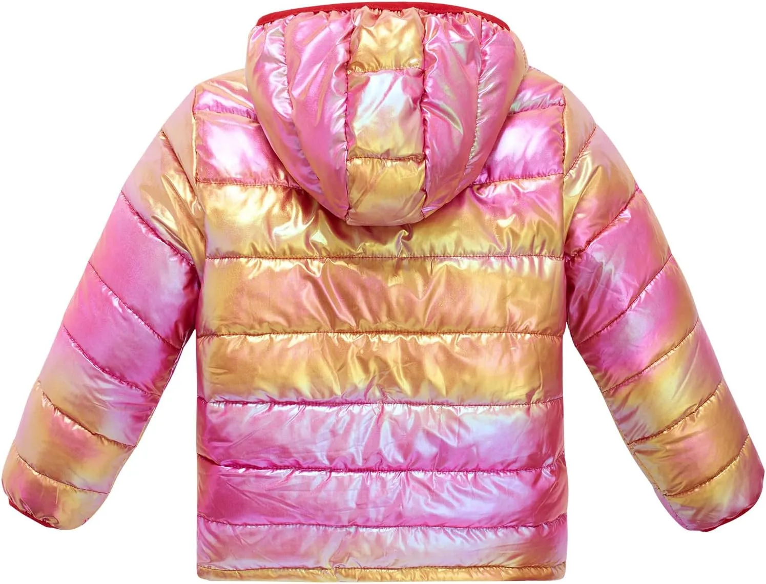 Lovekider Hooded Puffer Jacket for Girls 4-12T Packable Down-Alternative Warm Coat Shiny Outerwear for Kids Winter