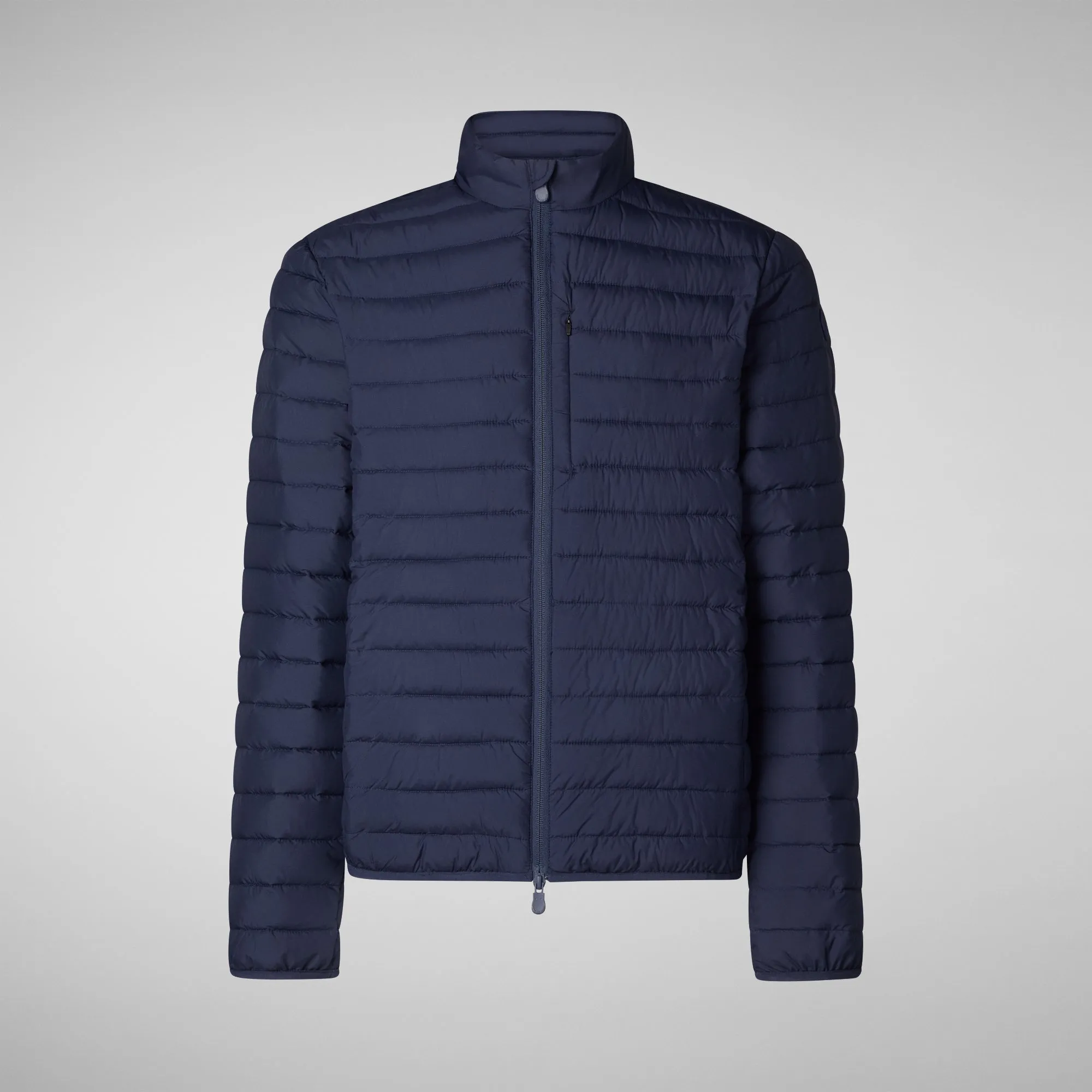 Navy Blue Mens Vegan Puffer Jacket Without Animal Products