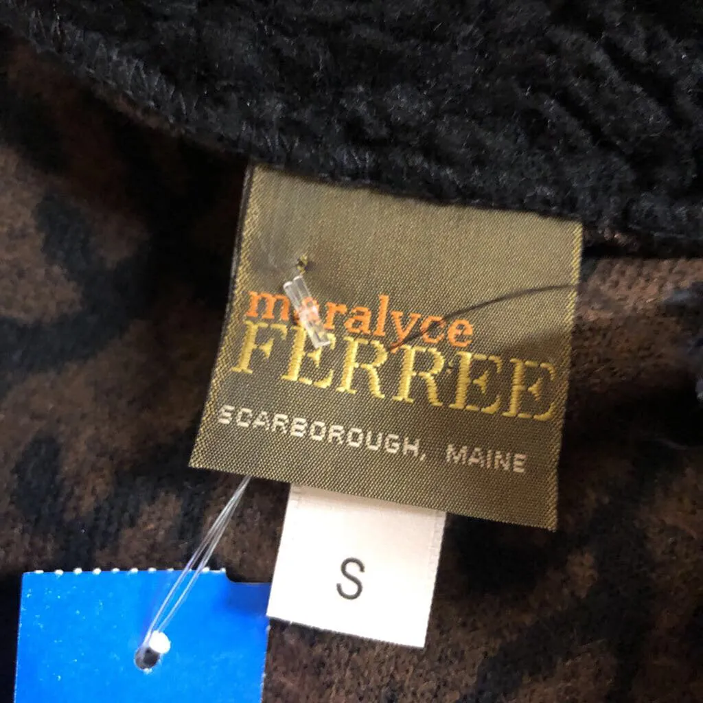 MARLYCE FERREE BROWN BLACK COAT SIZE SMALL TCC