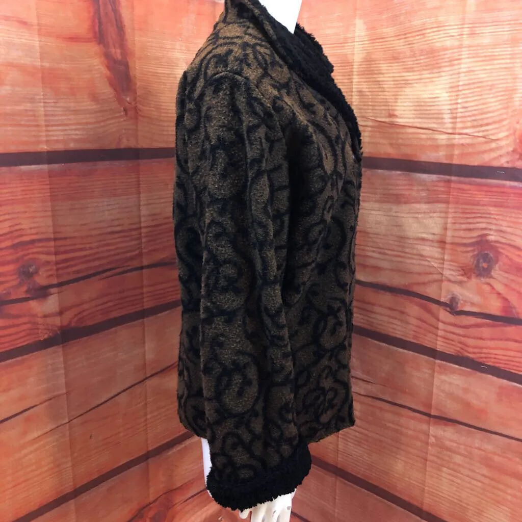 MARLYCE FERREE BROWN BLACK COAT SIZE SMALL TCC