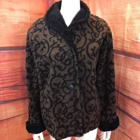 MARLYCE FERREE BROWN BLACK COAT SIZE SMALL TCC