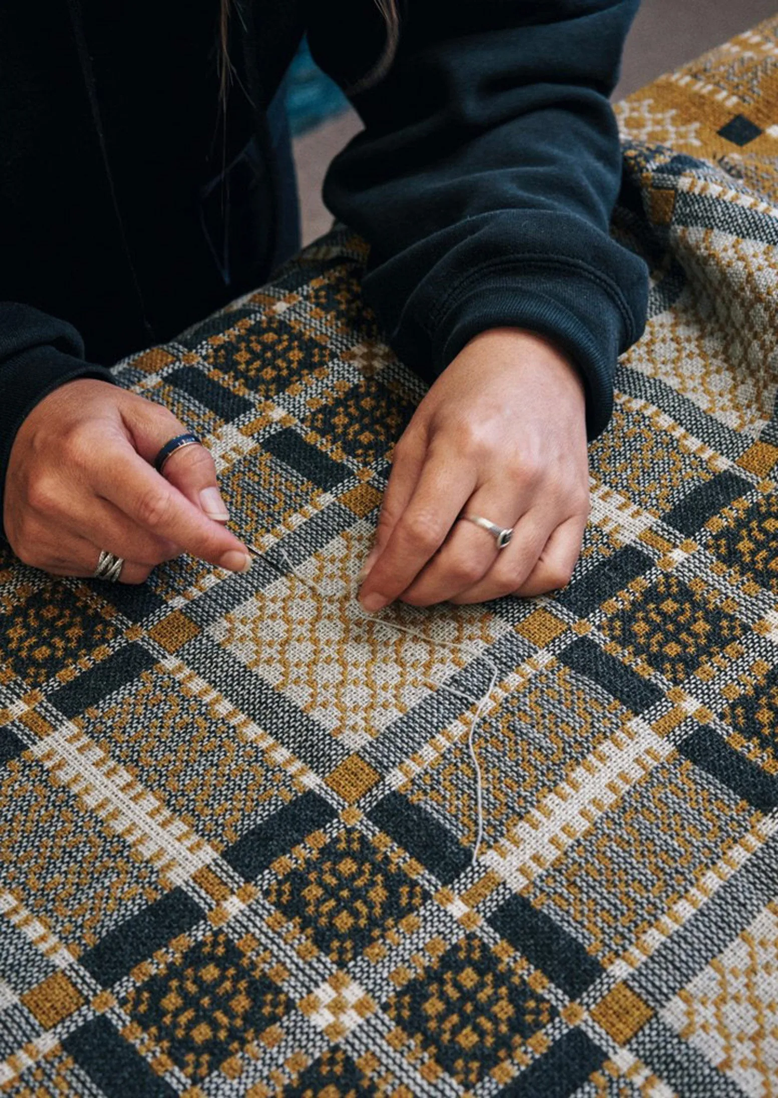 Melin Tregwynt Welsh Blanket | Rust/Topaz