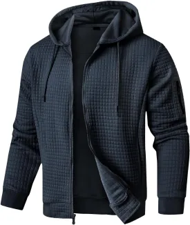 Mens Lightweight Hoodie Full Zip Sweatshirt Casual Jacket Coat