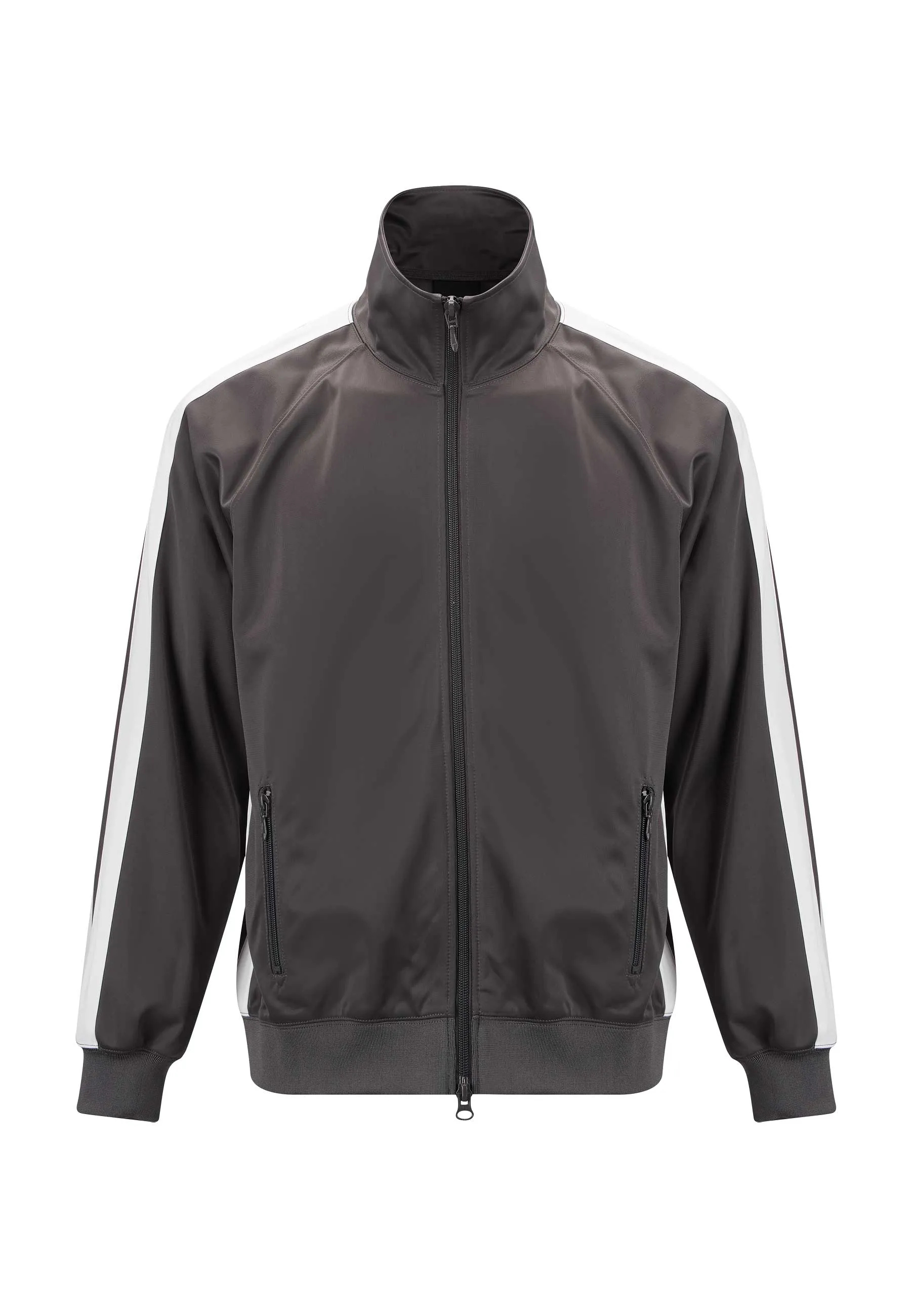 Mens Mono-Skull-Tonal Tricot Zip Up Tracksuit Jacket - Grey