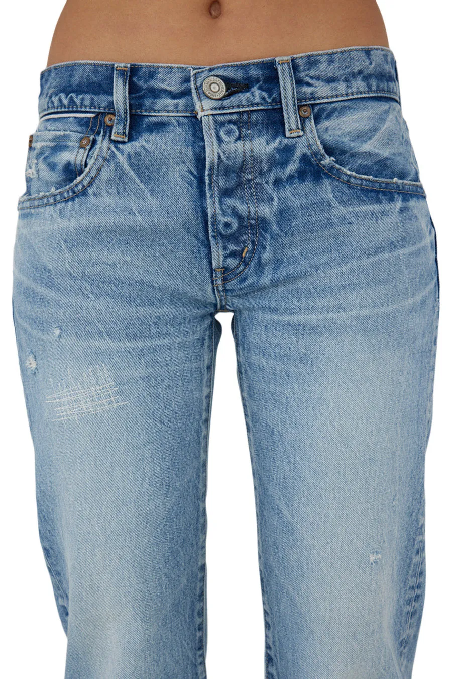 Moussy Denim Bostonia Straight Leg in Light Blue