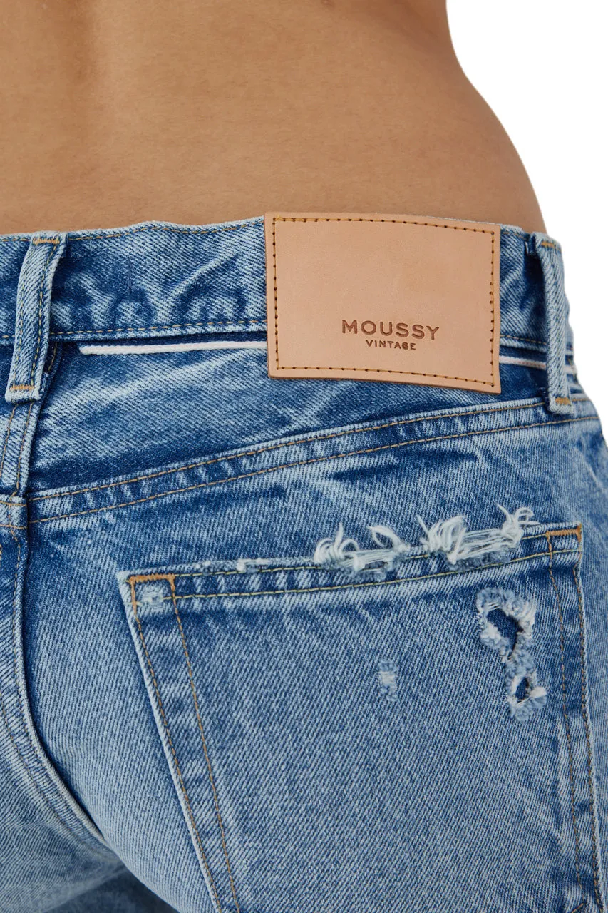 Moussy Denim Bostonia Straight Leg in Light Blue