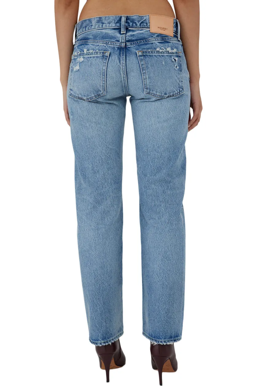 Moussy Denim Bostonia Straight Leg in Light Blue