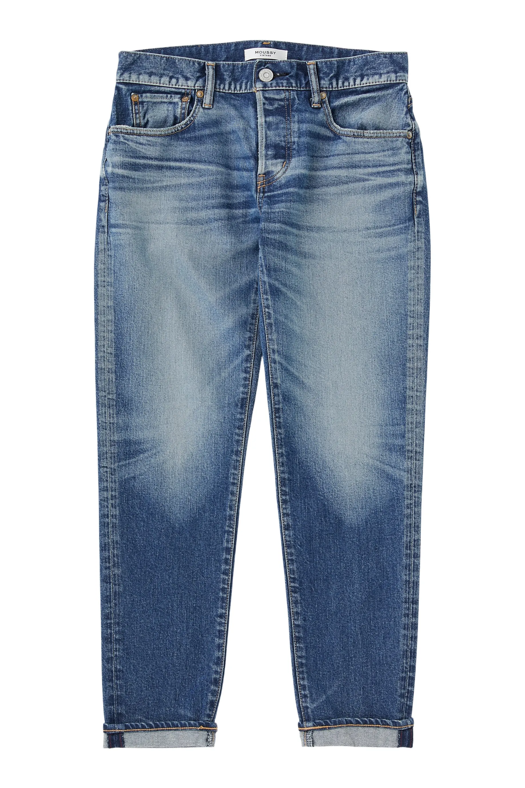 Moussy Denim Saddlebrook Tapered Jeans in Blue