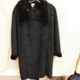MUCHE MUCHETTE BLACK FAUX SHEARLING COAT OS TCC